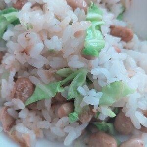 めんつゆで簡単納豆炒飯　チャーハン